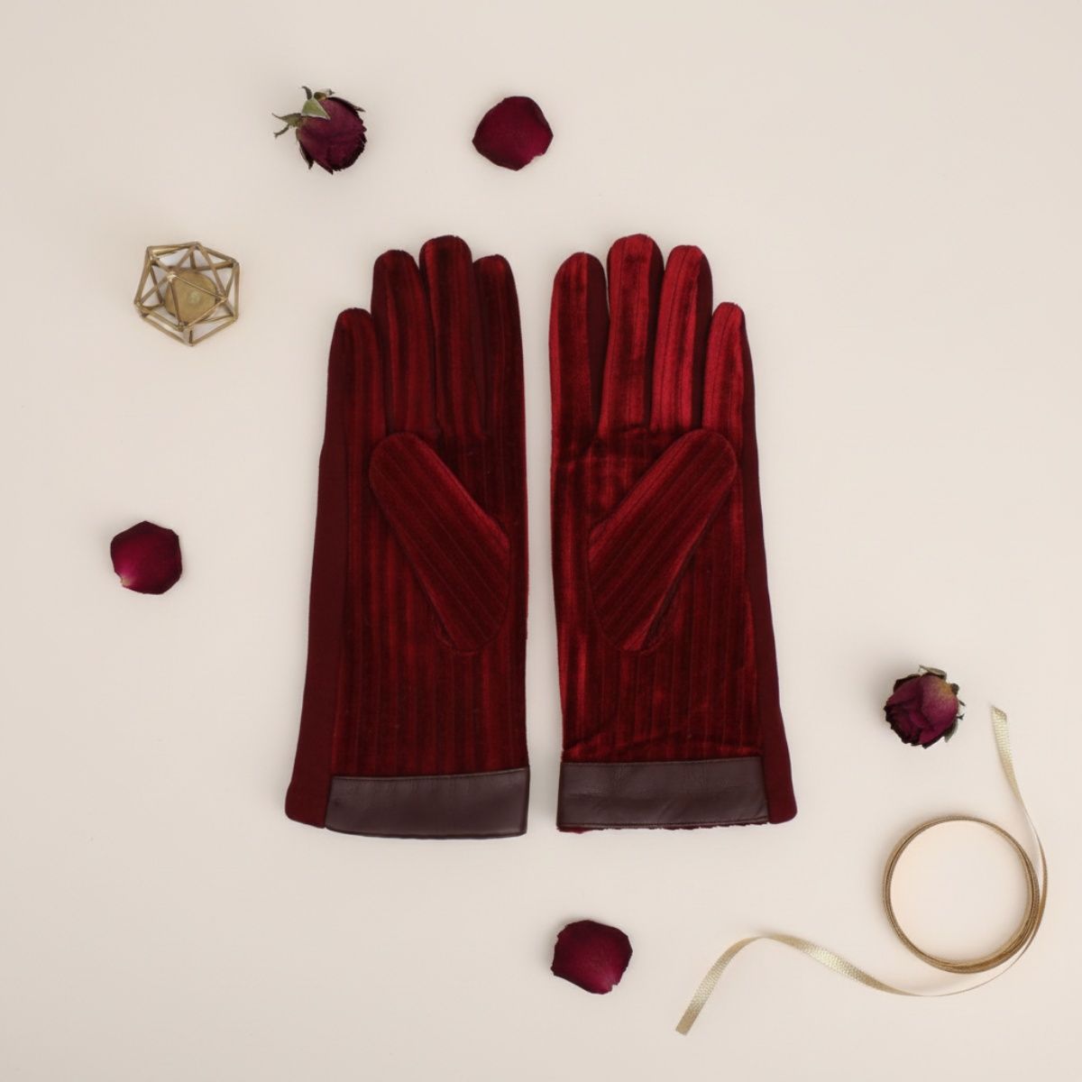 Winter Leather Touchscreen Gloves Stylish Casual Fur Stripe Accessory
