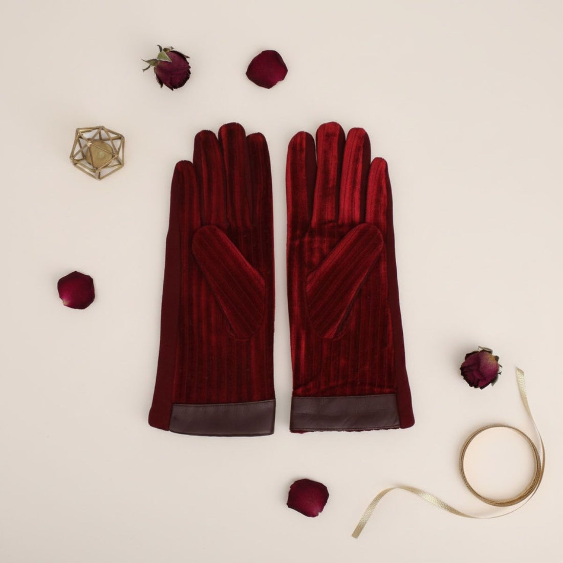 Winter Leather Touchscreen Gloves Stylish Casual Fur Stripe Accessory