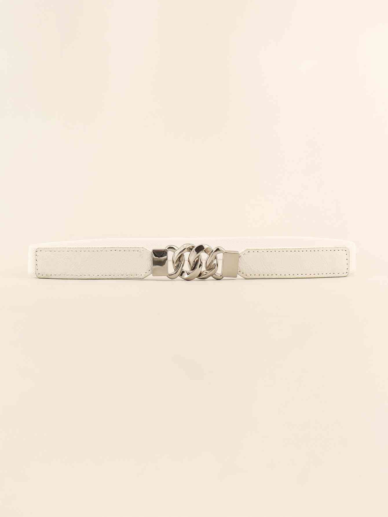 ElegantStyle Zinc Alloy Buckle Stylish Elastic PU Fashion Belt