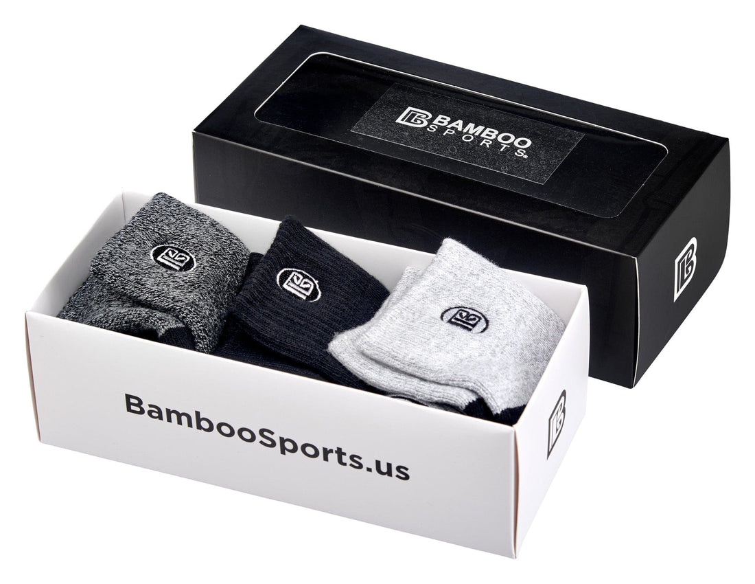 Premium Bamboo Rayon Quarter Crew Socks - 3 Pair Gift Box