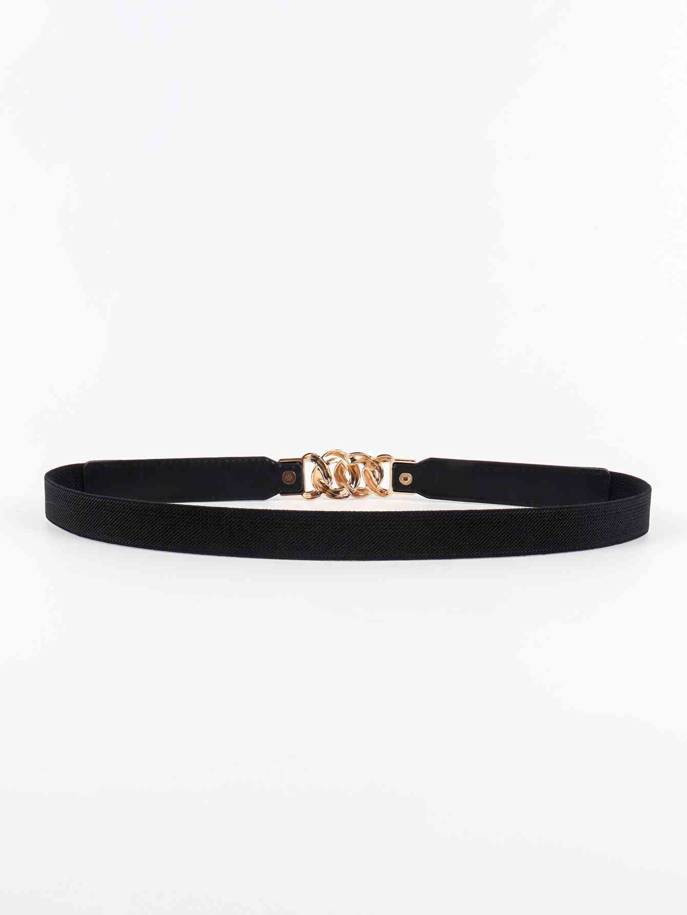 ElegantStyle Zinc Alloy Buckle Stylish Elastic PU Fashion Belt