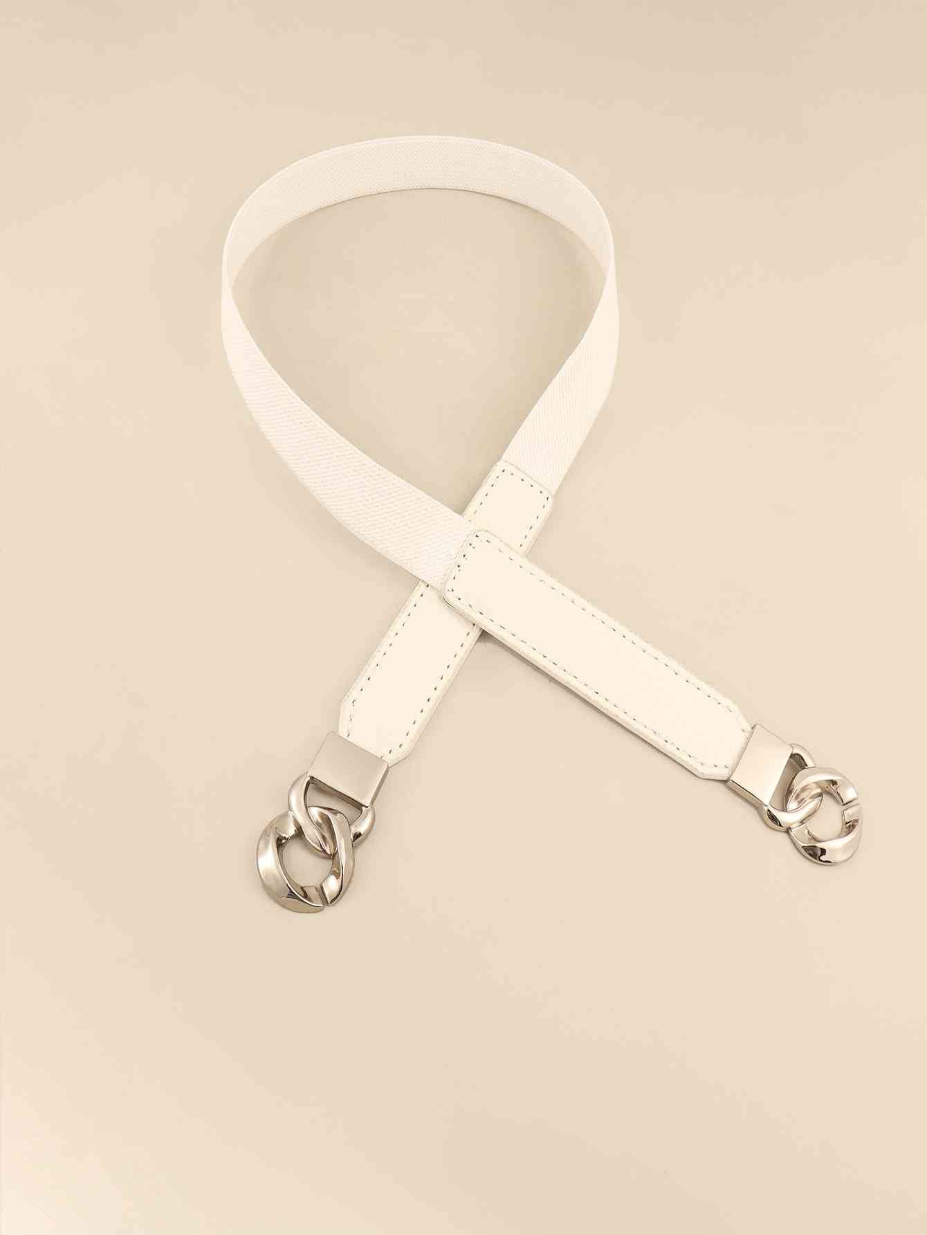 ElegantStyle Zinc Alloy Buckle Stylish Elastic PU Fashion Belt