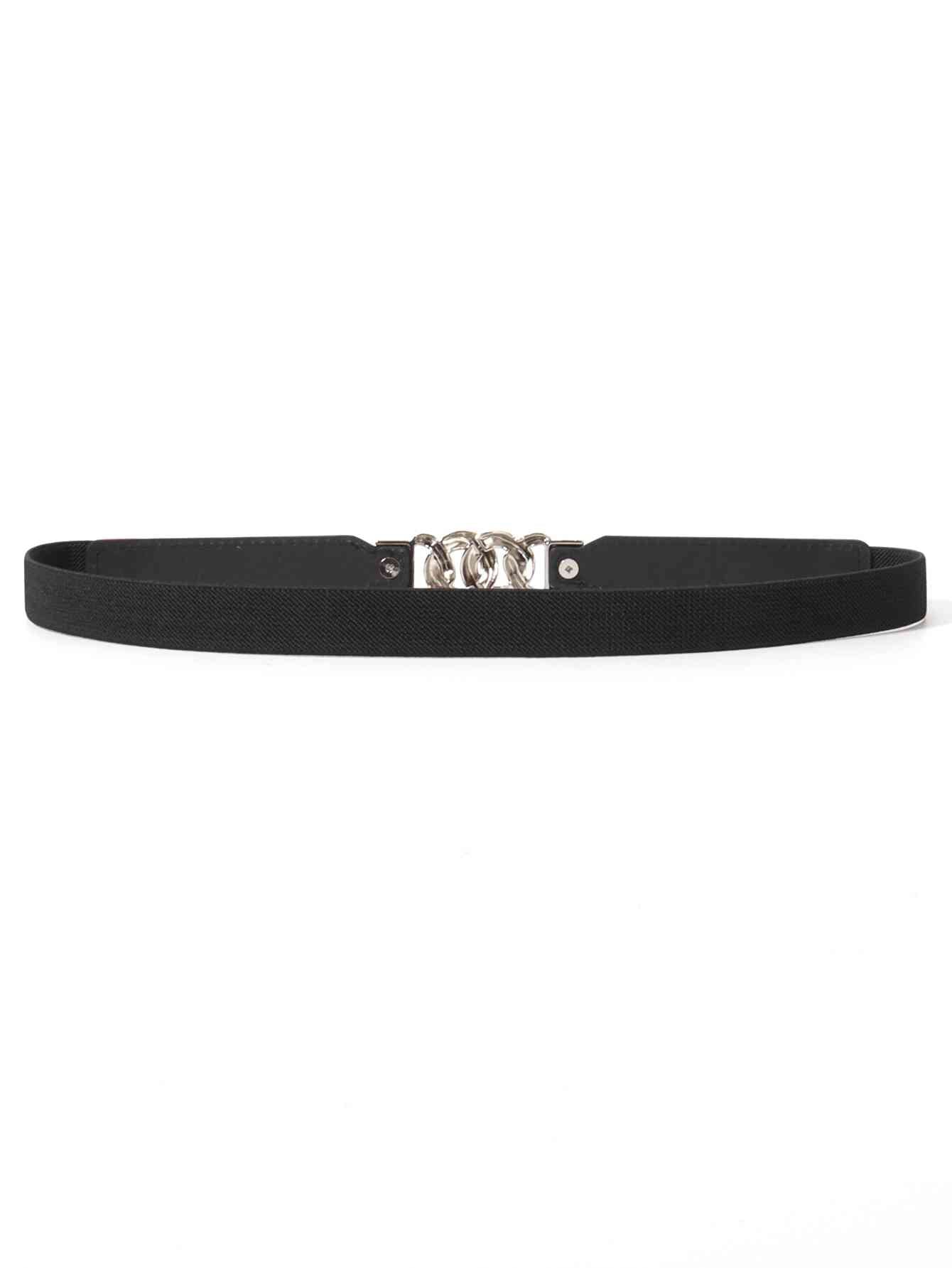 ElegantStyle Zinc Alloy Buckle Stylish Elastic PU Fashion Belt