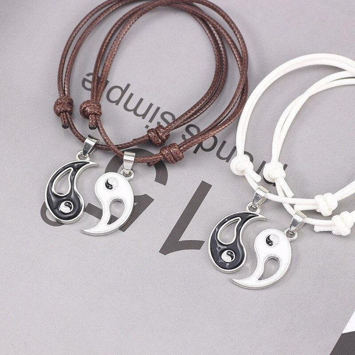 Couple Bracelet Vintage Adjustable Hand Jewelry Accessories Pendants Wrap Rope Cord Bracelet Set Bangle For Couple BFF Matching Puzzle Pendant Bracelet Friendship For Women Men