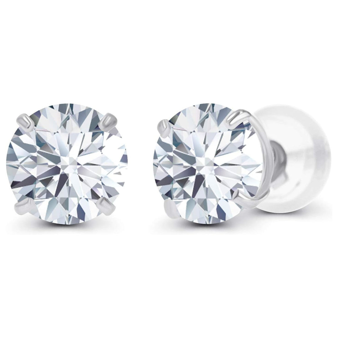 1.50 CTW Lab-Grown Diamond Stud Earrings in 14K White or Yellow Gold – F Color, VS Clarity | AGI Certified