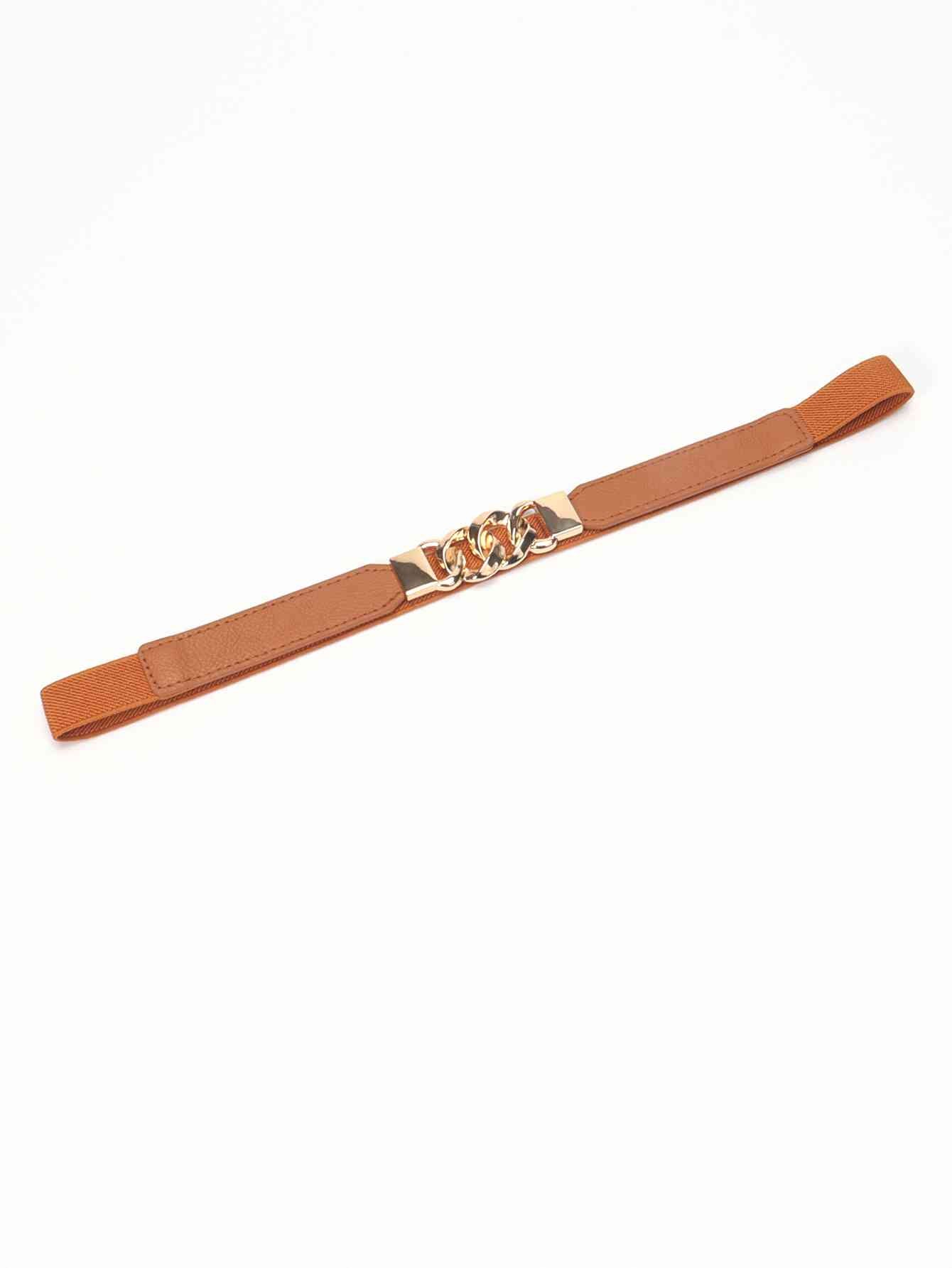 ElegantStyle Zinc Alloy Buckle Stylish Elastic PU Fashion Belt