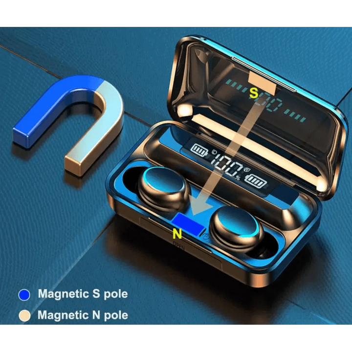 Elegant TWS Bluetooth 5.0 Earphones 2200mAh Charging Box Modern Wireless Headphone 9D Stereo Sports Waterproof Earbuds Luxury Headsets With Microphone Wireless Headphones with LED Display Wireless Earbuds with Mic, IPX8 Waterproof Touch Control Headphones
