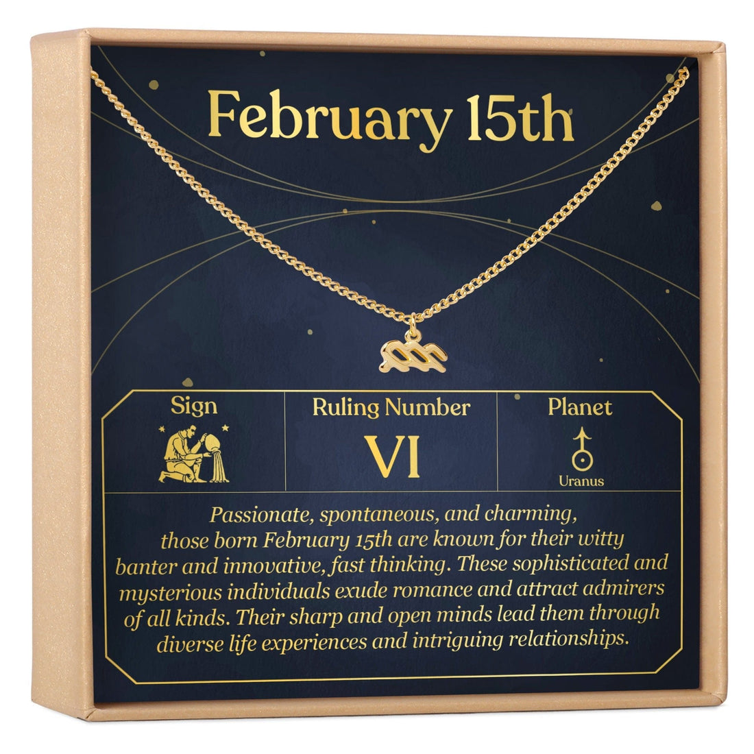 February 15th Aquarius Necklace