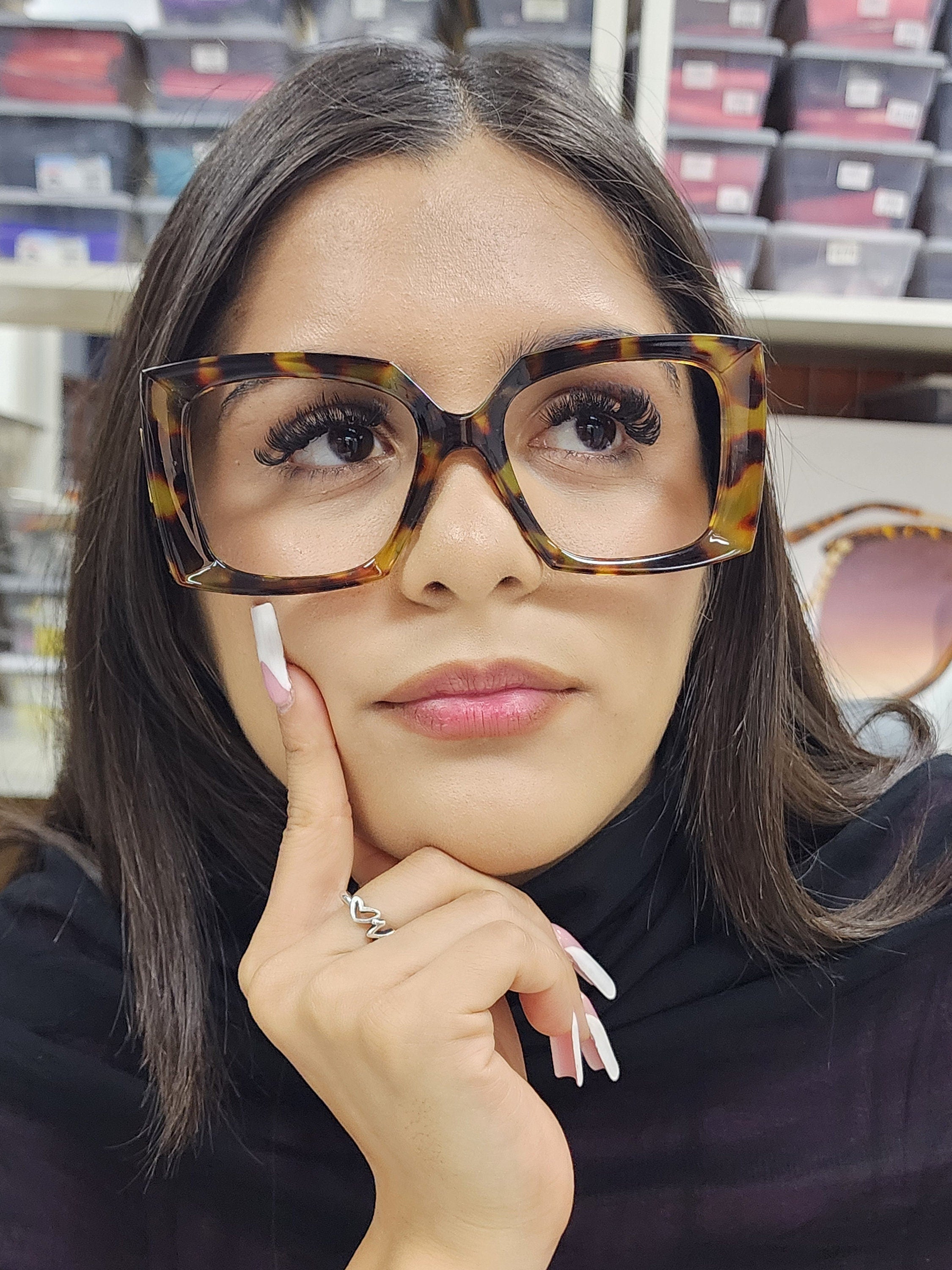 Penelope Tortoiseshell   Large Oversized Reading Glasses, Women Readers, High-End Reading Magnifying eyeglasses,  Big Square Optical Frames