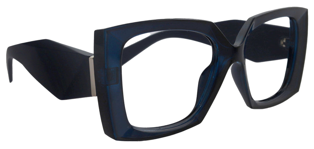 Penelope Large Oversized Reading Glasses, Women Readers, Fashion High-End BL w Bk,  Line Bifocal OR Non-Bifocal  Inspired by NY Fifth Avenue