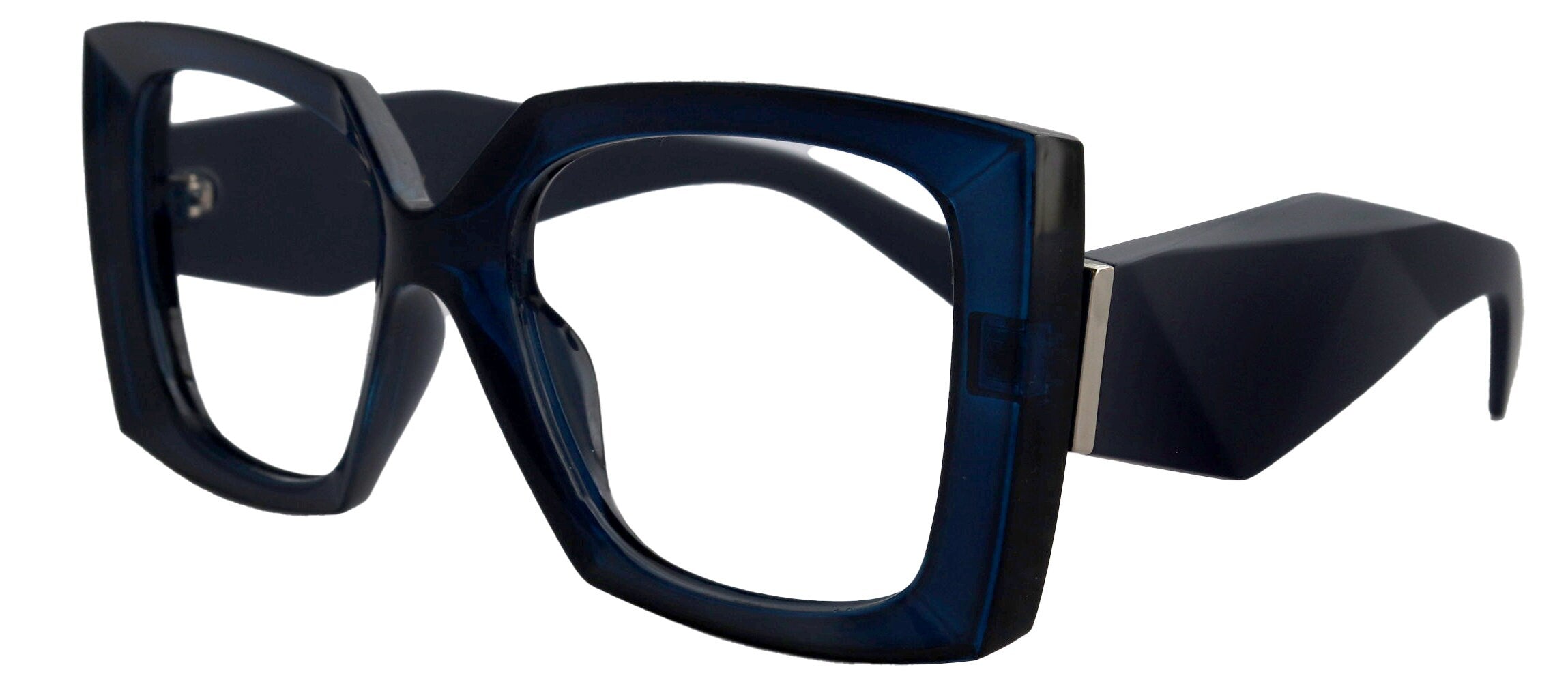 Penelope Large Oversized Reading Glasses, Women Readers, Fashion High-End BL w Bk,  Line Bifocal OR Non-Bifocal  Inspired by NY Fifth Avenue