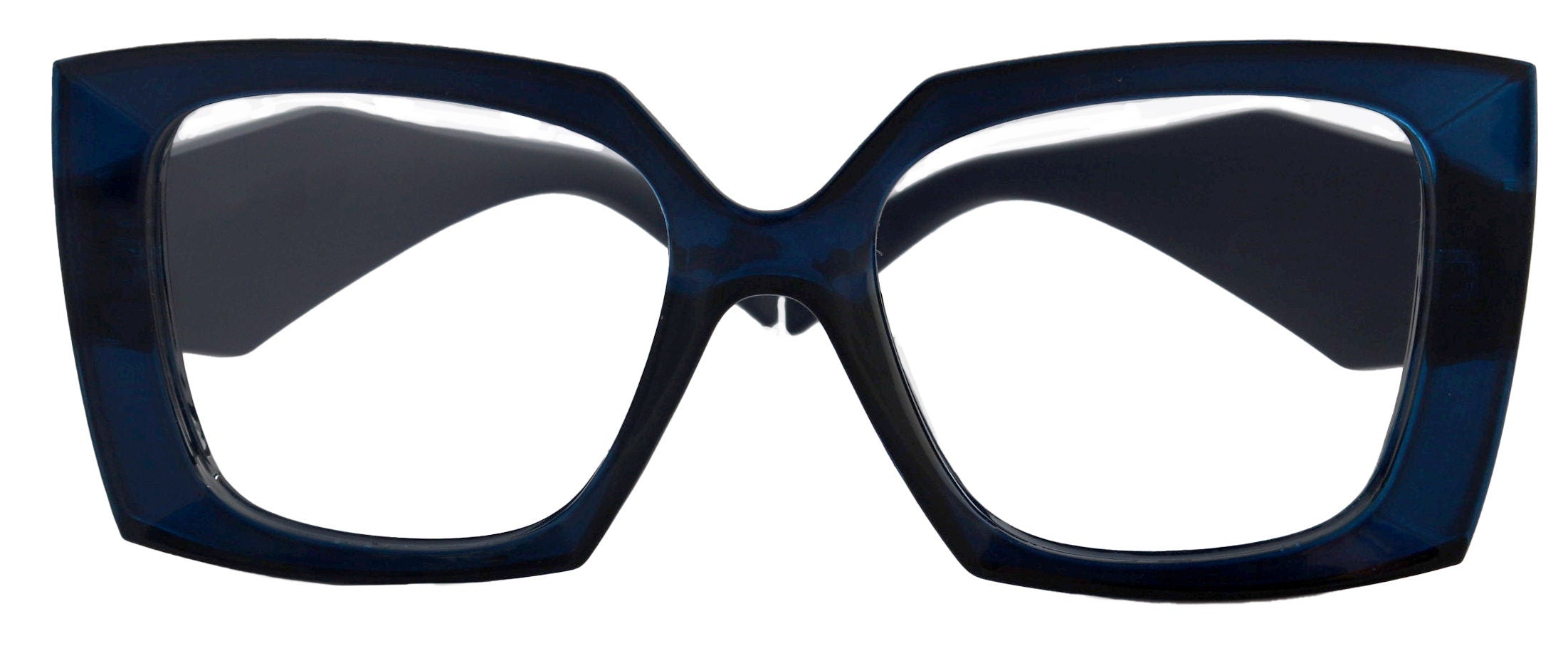 Penelope Large Oversized Reading Glasses, Women Readers, Fashion High-End BL w Bk,  Line Bifocal OR Non-Bifocal  Inspired by NY Fifth Avenue