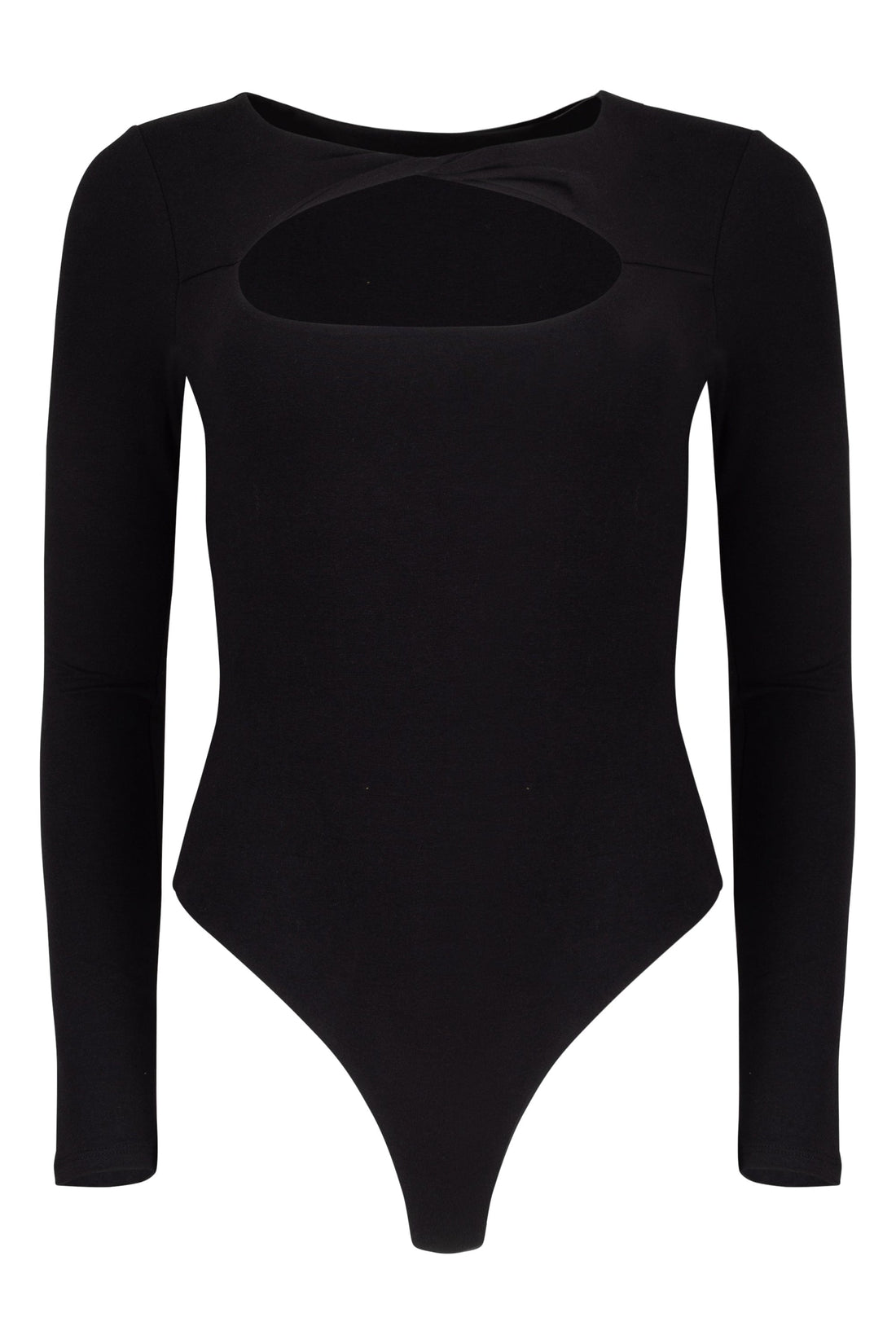 Whitney Cotton Long Sleeve Cutout Twist Bodysuit