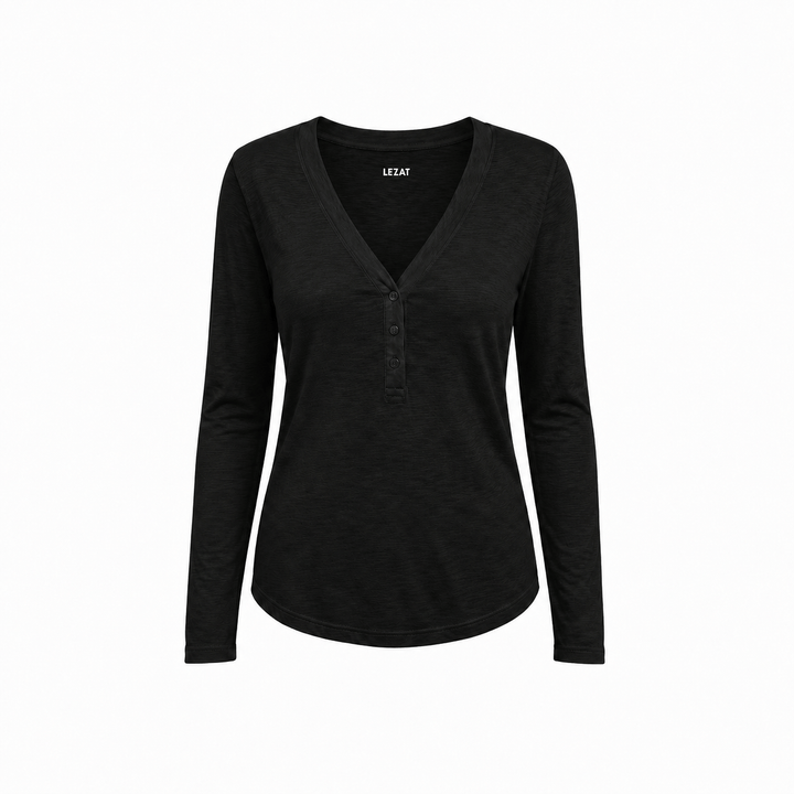 Monroe Organic Cotton Henley Long Sleeve