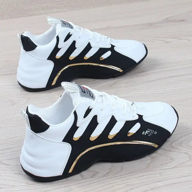 Luxury Men’s Leather Sneakers Comfortable Casual Platform Running Shoes