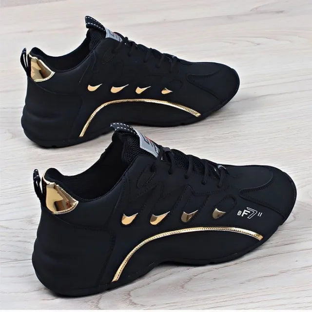 Luxury Men’s Leather Sneakers Comfortable Casual Platform Running Shoes