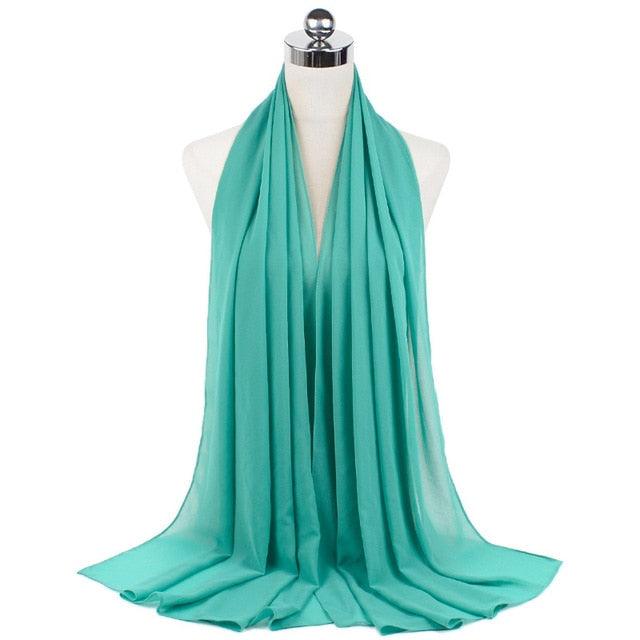 Luxury Fashion Long Soft Solid Chiffon Scarf Head Wrap Echarpe Shawl Lightweight Headscarf Instant Ready To Wear Elegant Hijab Scarf Wrap Muslim Shawl Islamic Hijabs Arab Wrap Head Scarves For Women