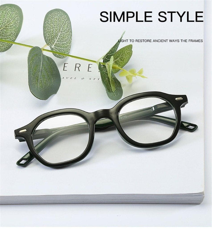 Retro Reading Eyeglasses Men Women HD Round Frame Reading Glasses Presbyopia Eyewear With Spring Hinge Vintage Round Frame Eyeglasses For Men Women  Diopter +1 1.5 2 2.5 3 3.5
