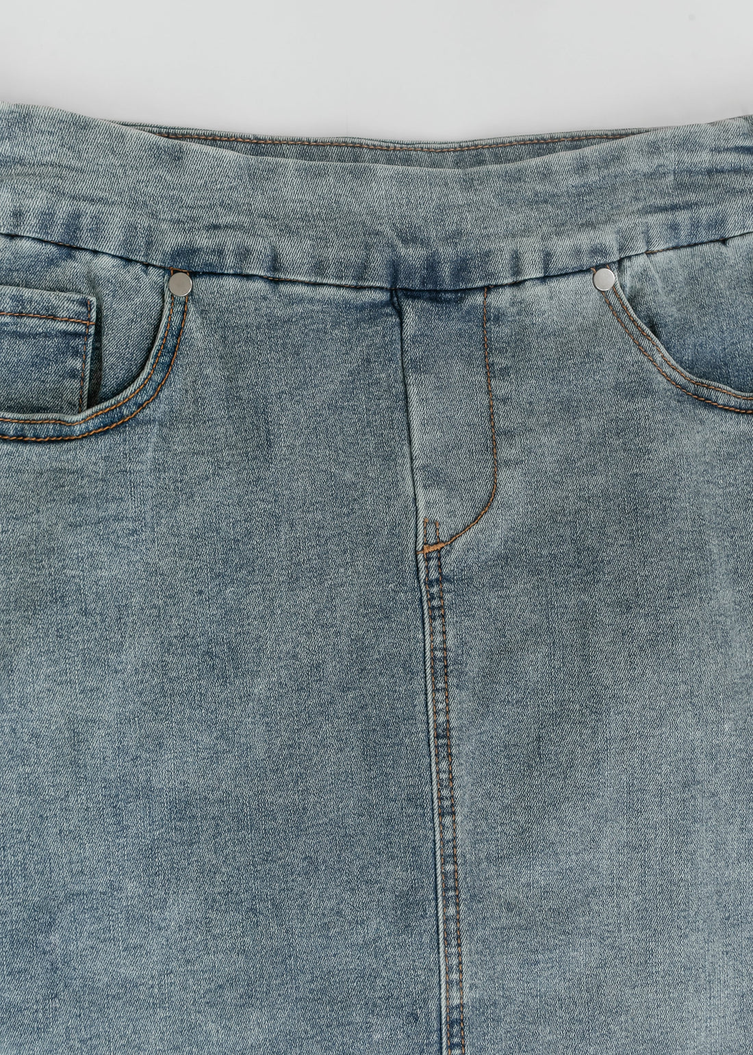 Sandra Classic Wash Midi Denim Skirt
