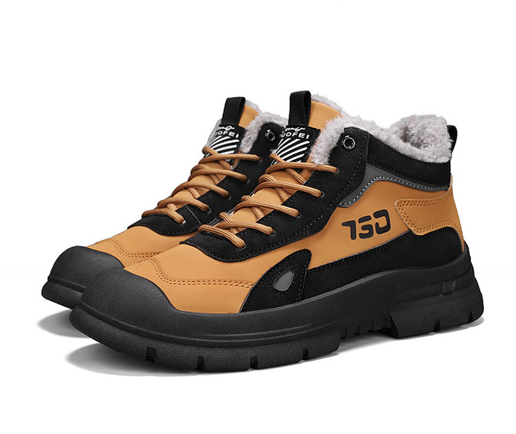 Men’s Winter Fleece Martin Casual Anti-Cold Snow Boots Footwear