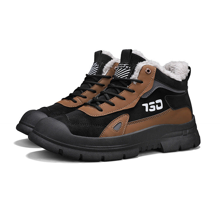 Men’s Winter Fleece Martin Casual Anti-Cold Snow Boots Footwear