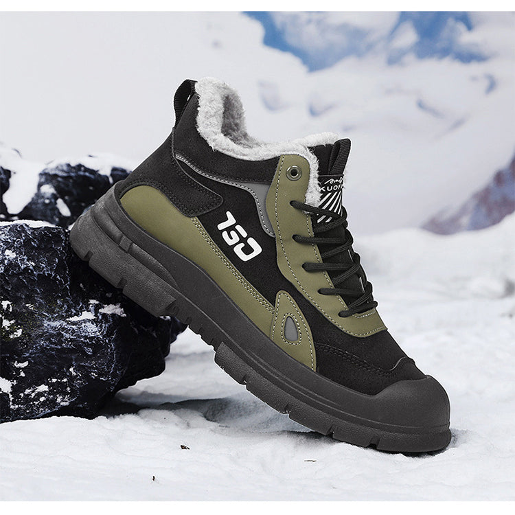 Men’s Winter Fleece Martin Casual Anti-Cold Snow Boots Footwear